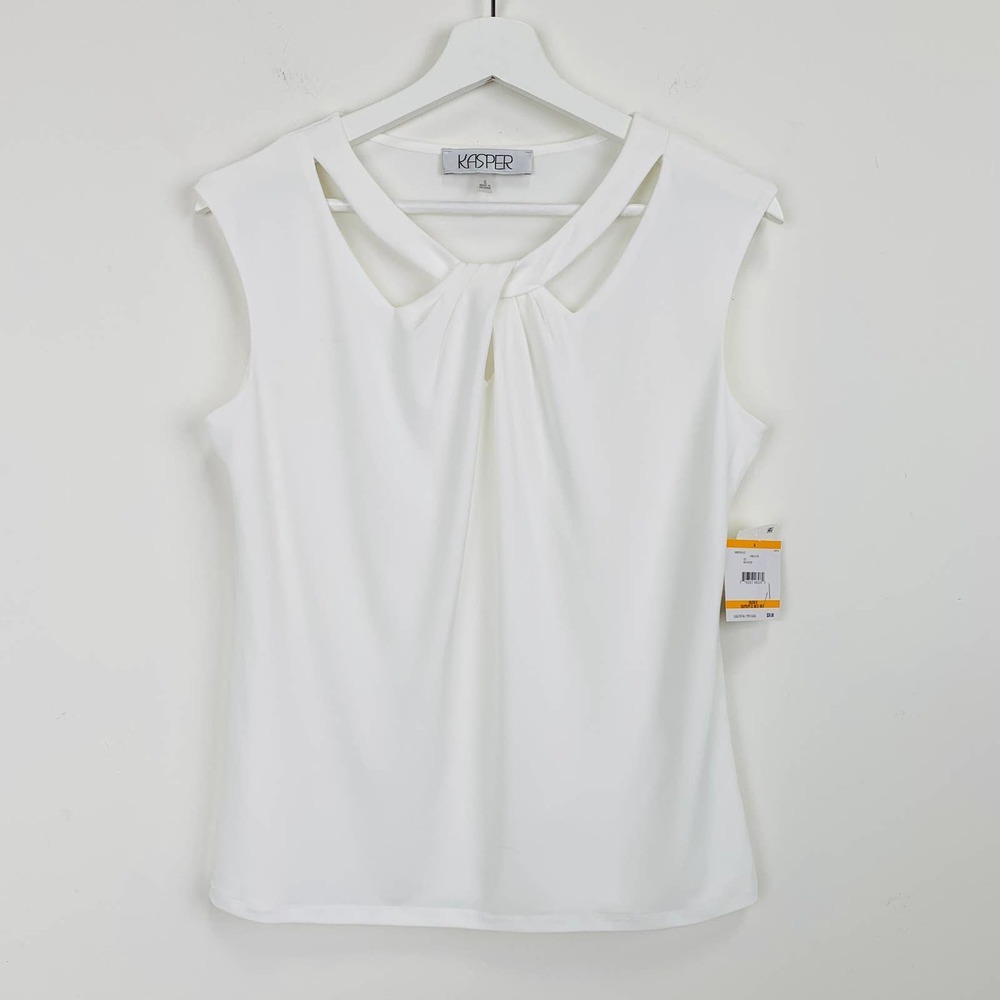 NWT KASPER Crossover Cutout Top Size S - Picture 3 of 11
